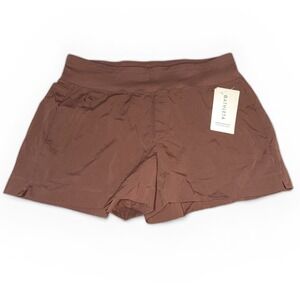Athleta Trekkie North Shorts Brown Hiking Activewear Size 14 NWT